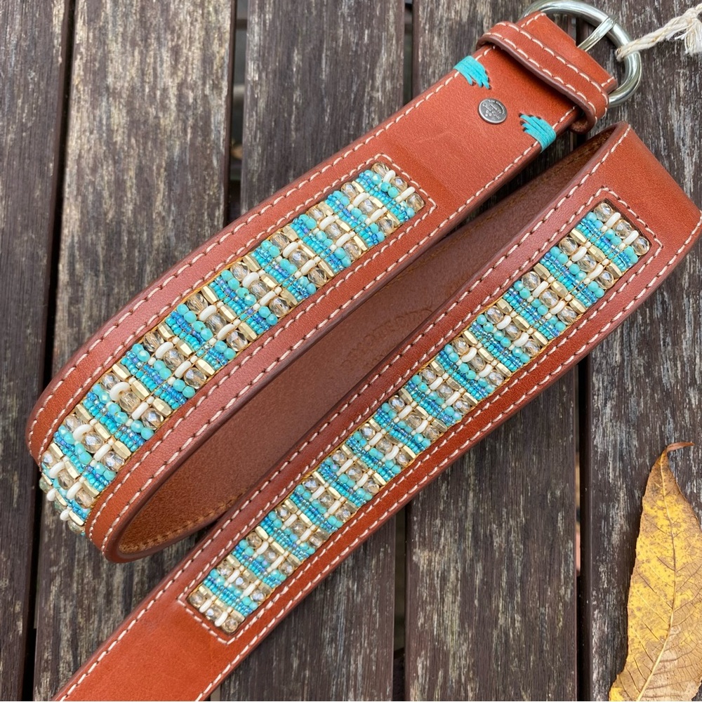 NWT Peyote Bird Beaded Leather Belt